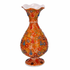 Vaso ceramica arancione cm ø14h30