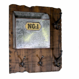 Portalettere legno 1 posto c/appendino 4p cm46,5x15h56