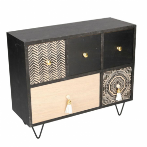 Portatutto legno maori 1+4 cassetti rettangolare cm33x12h27,5