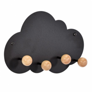 Zoom Appendino metallo nero nuvola 3 posti cm23x4x14