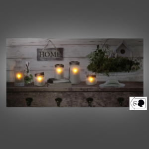 Zoom Appendino legno 8 posti con led lanterna cm 60x30x1,8