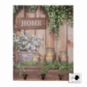 Appendino legno 3 posti con led fiori cm40x50x1,8