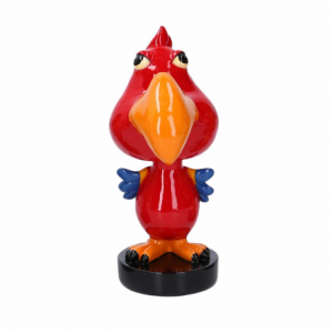 Portaocchiali resina pappagallo rosso con molla cm7x7h15