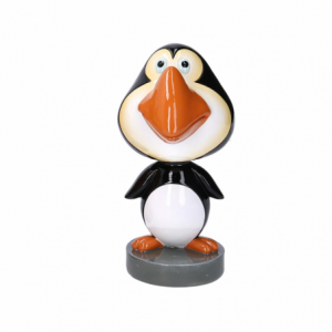 Portaocchiali resina pinguino con mollacm6,7x6,7h14