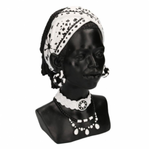 Statua resina busto donna africana cm18x20h30