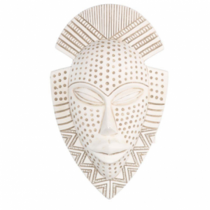 Maschera resina bianco donna africana cm15x25x7