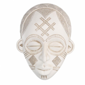 Maschera resina bianco uomo africano cm16x20,5x8