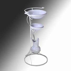 Zoom Portacatino metallo con ceramica crema cm 47x39,5h85