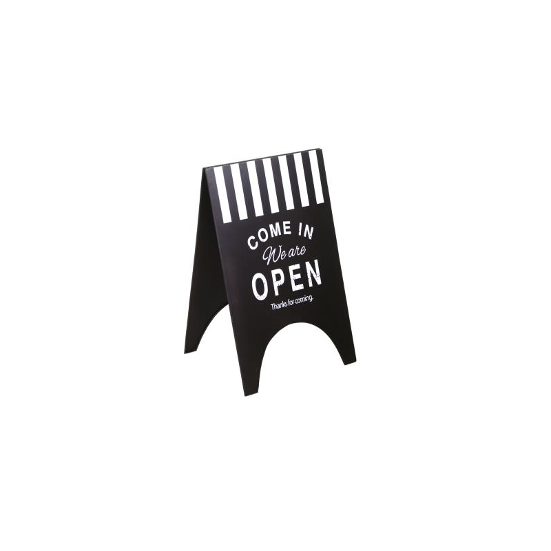 Cartello ferro open/close nero rettangolare cm45x41x70.5