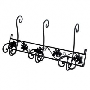 Attaccapanni a muro metallo 3 posti nero toni cm63x10x31