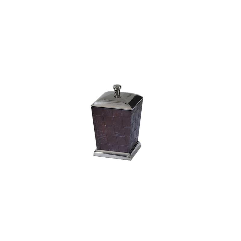 Scatola alux piccola rett cm17x12h12 ecopelle e alluminio