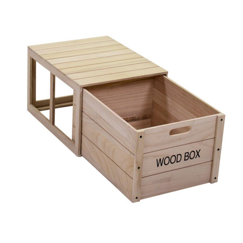 Scatola legno oxford con cassetto rettangolare cm50x39h29,5