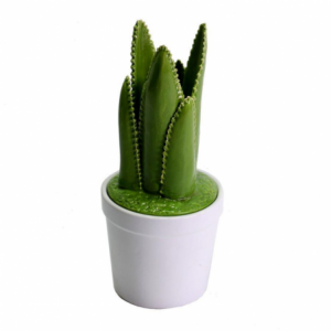 Vaso ceramica con cactus tondo cmø11,5h26,5