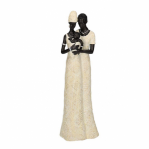 Statua resina donne africane con bambino cm13,5x8,5h34