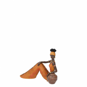 Zoom Statua ceramica donna africa seduta cm21x10,5h16,5