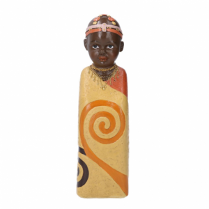 Zoom Statua ceramica bimbo africa giallo cm8x8h26,5