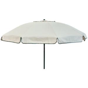 Set 5 Ombrelloni Cotone Ecru Ø240cm Fusto Verde Made in Italy