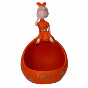 Donna resina svuotatasche arancione cm29x19h19