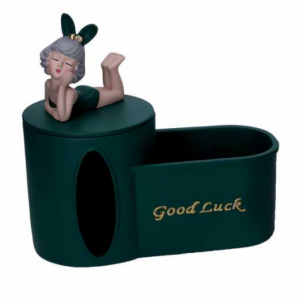 Donna resina svuotatasche verde cm22x12h24