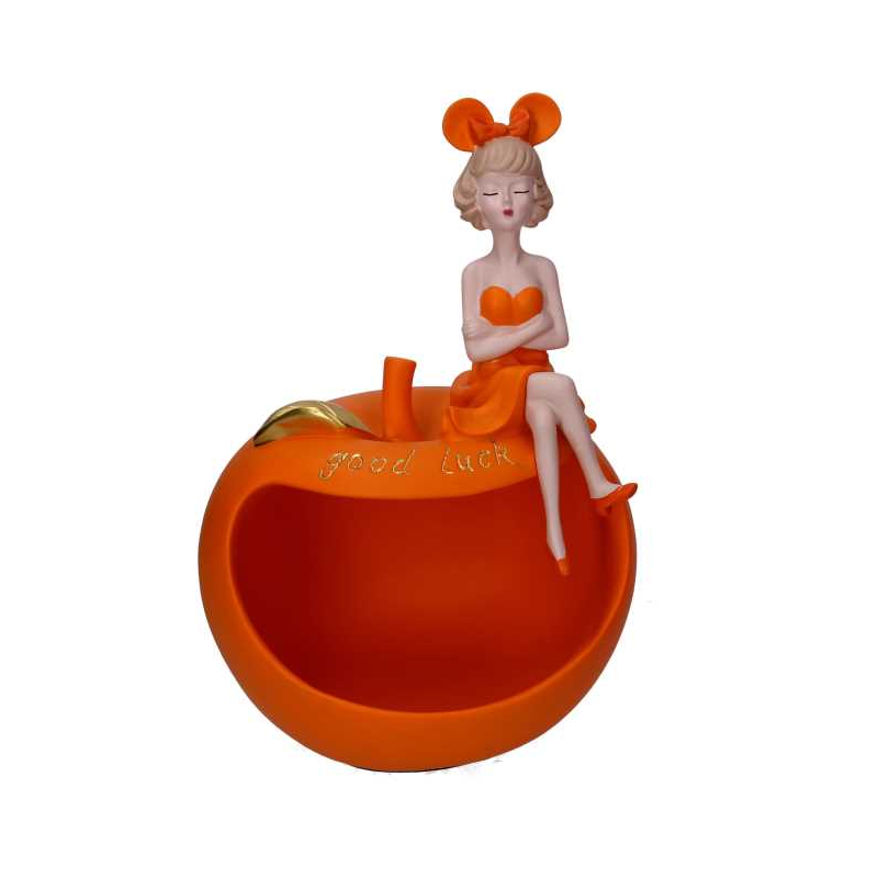 Donna resina svuotatasche arancione cm21x16h30