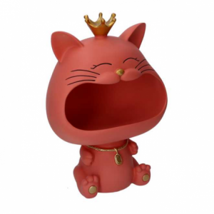 Zoom Gatto resina svuotatasche rosa cm12x18h25