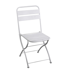 Zoom Set Tavolo metallo + 4 Sedie metallo rovigo pieghevole bianco cm 44x53h45/86