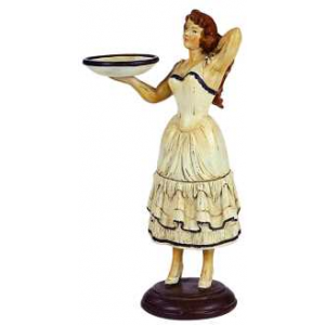 Donna con piatto qs-1748 cm. 15 x 7 h 32