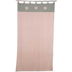 Tenda rosa decoro cuori st-0400 cm. 154x 260