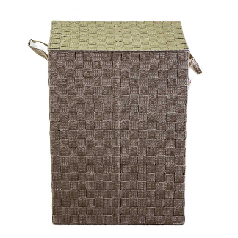 Cestone poliestere tortora foderato 1-3rettangolare cm40x30x55