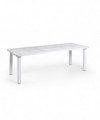 TAVOLO ALLUNGABILE LEVANTE CON PIANO IN DURELTOP BIANCO con GAMBE SQUADRATE IN ALL. VERNICIATO MADE IN ITALY