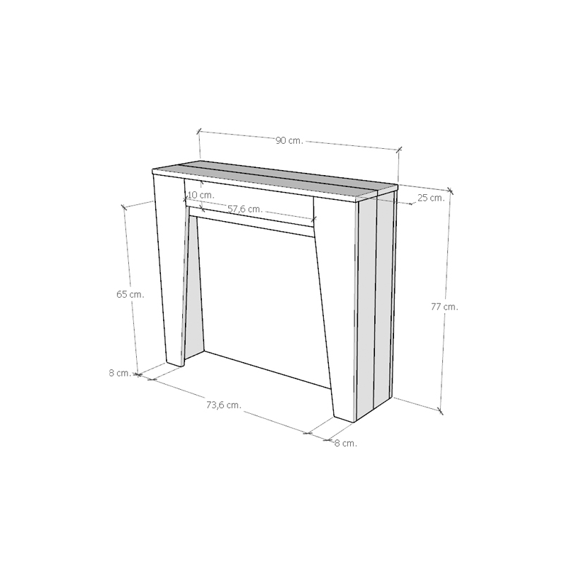 Consolle allungabile 90x25/211 cm Anea