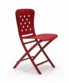 SET 4 SEDIE PIEGHEVOLI ZAC SPRING IN POLIPROPILENE ROSSO MADE IN ITALY