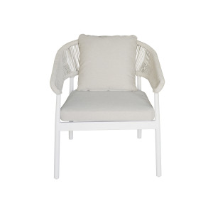 Zoom Salotto Cap-Ferrat In Alluminio Bianco + Schienale In Corda Beige Moia