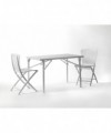 TAVOLO RETTANGOLARE ZIC-ZAC CLASSIC CON EXTRA KIT COMPLETO DI EXTRA KIT E DUE SEDIE ZAC BIANCO, SMONTABILE MADE IN ITALY