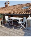 TAVOLO RETTANGOLARE ZIC-ZAC CLASSIC CON EXTRA KIT COMPLETO DI EXTRA KIT E DUE SEDIE ZAC BIANCO, SMONTABILE MADE IN ITALY