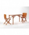 TAVOLO RETTANGOLARE ZIC-ZAC CLASSIC CON EXTRA KIT COMPLETO DI EXTRA KIT E DUE SEDIE ZAC ARANCIO, SMONTABILE MADE IN ITALY
