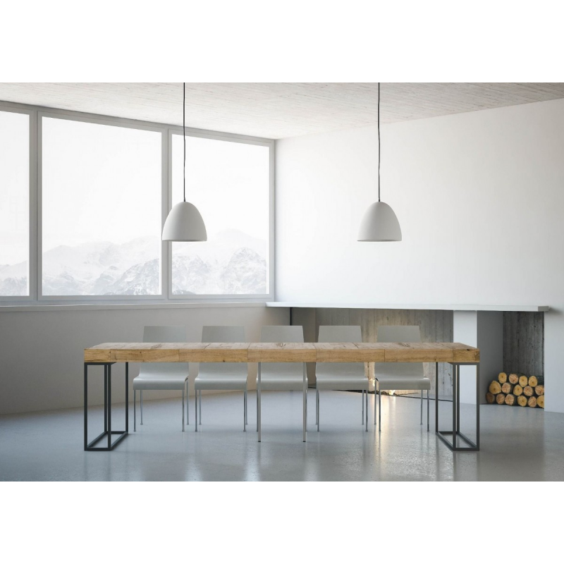 Consolle allungabile 90x40/300 cm Epoca Premium telaio Antracite