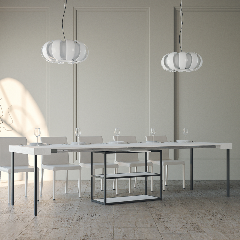 Consolle allungabile 90x40/300 cm Plano telaio Antracite