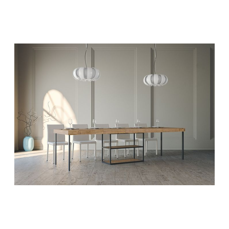 Consolle allungabile 90x40/300 cm Plano Premium telaio Antracite