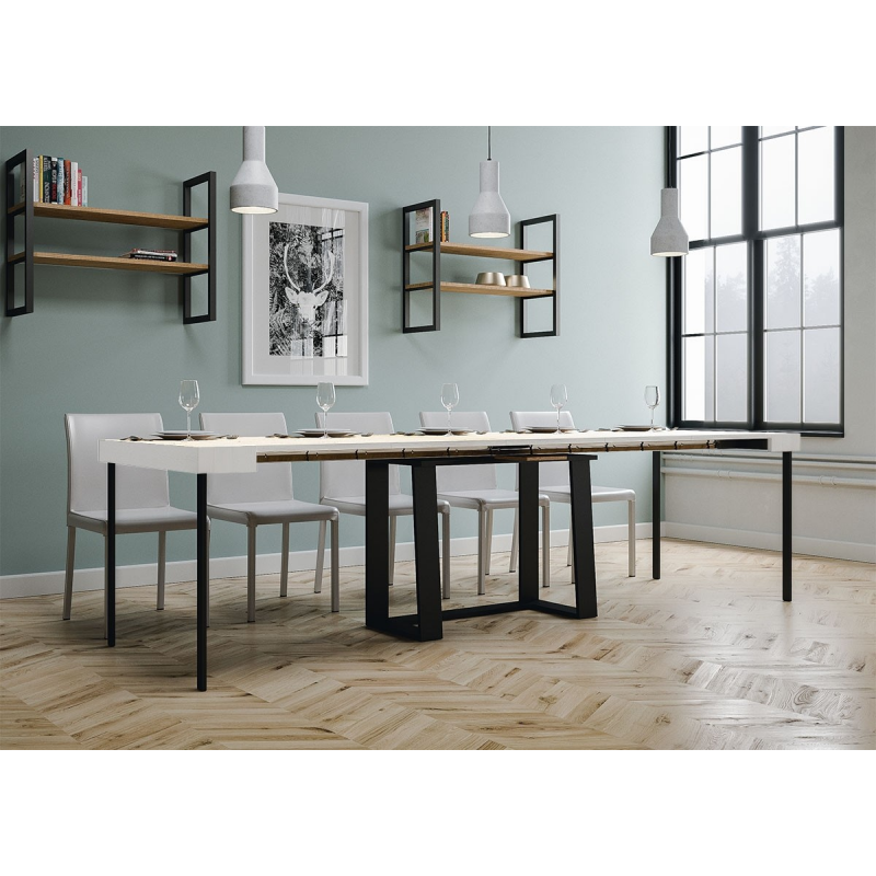 Consolle allungabile 90x40/288 cm Asia telaio Antracite