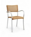 SET 4 POLTRONE ARTICA IN POLIPROPILENE in PAGLIA CON GAMBE IN ALLUMINIO ANODIZZATO, IMPILABILI MADE IN ITALY