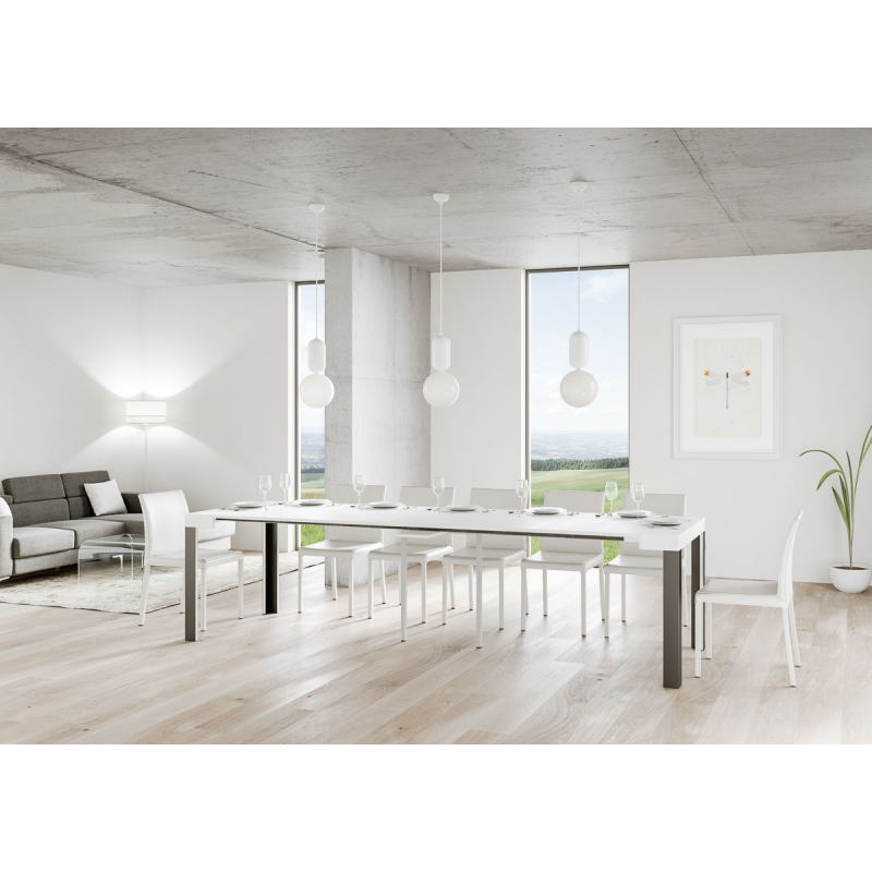 Consolle allungabile 90x40/300 cm Linea telaio Antracite