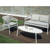 Salotto Cap Ferrat alluminio bianco schienale corda beige Moia