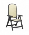 SET 2 POLTRONE PIEGHEVOLI DELTA IN POLIPROPILENE ANTRACITE, SEDILE E SCHIENALE IN TESSUTO SINTETICO BEIGE MADE IN ITALY