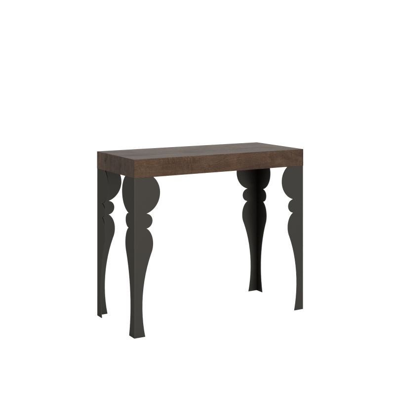 Consolle allungabile 90x40/196 cm Paxon Small Premium telaio Antracite - Noce