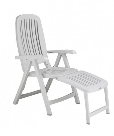 Sdraio pieghevole Salina 45 in polipropilene Made in Italy - set da 2 bianco