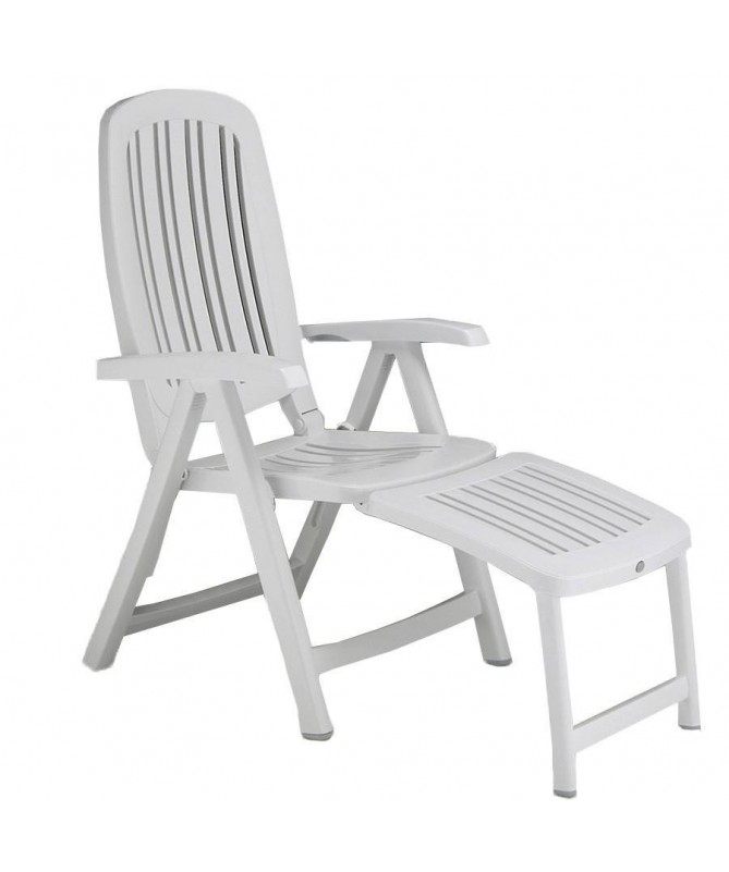 Sdraio pieghevole Salina 45 in polipropilene Made in Italy - set da 2 bianco