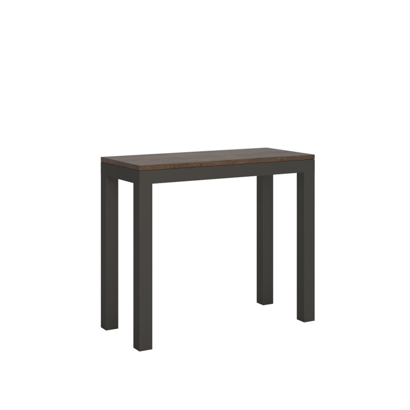 Consolle allungabile 90x40/300 cm Everyday Evolution telaio Antracite - Noce