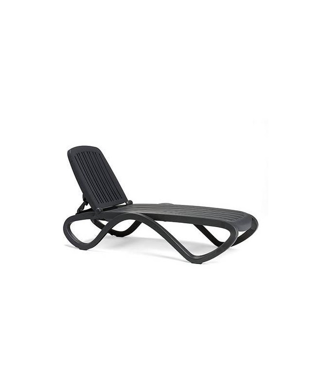 Lettino Tropico in polipropilene Made in Italy - set da 2 antracite