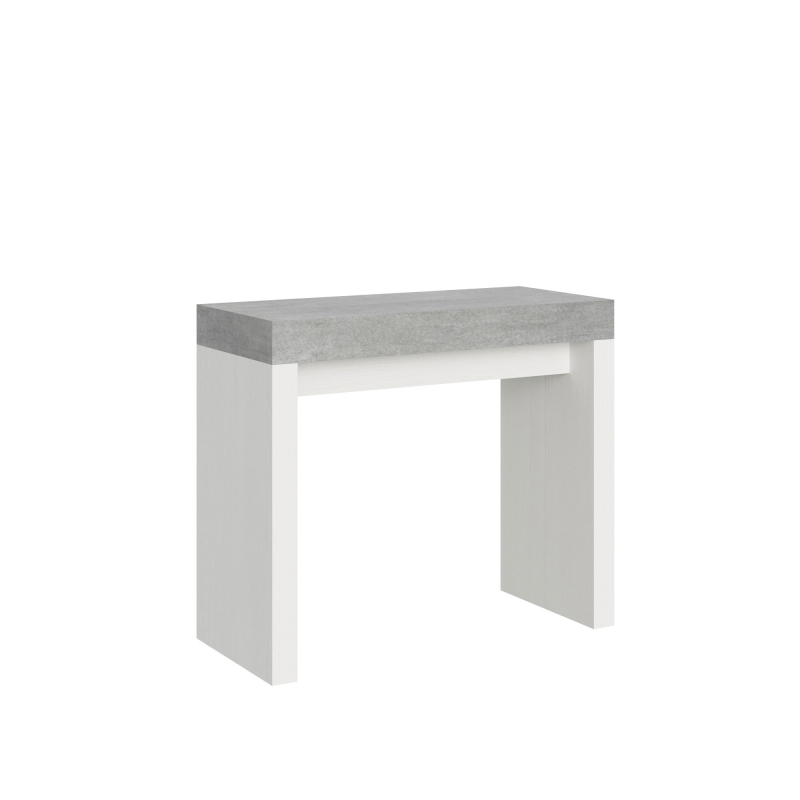 Consolle allungabile 90x40/196 cm Roxell Mix Small piano Bianco Frassino